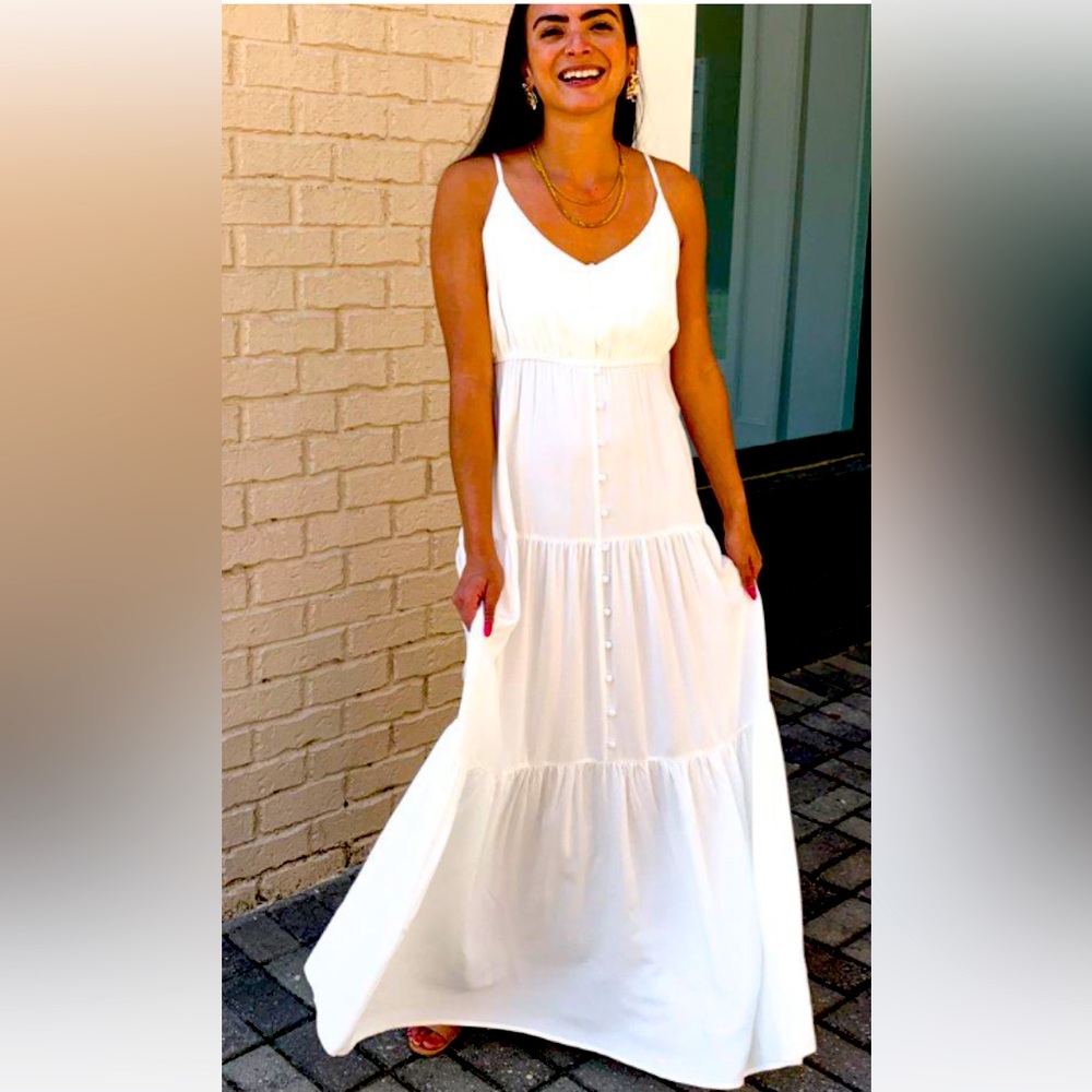 BB Dakota by Steve Madden White, Flowy Maxi Dress